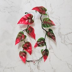 플라스틱 넝쿨 크레스티드 게코 도마뱀 파충류 사육장 꾸미기 인조풀 반짝CR 반짝크레, 2개, 스킨핑크