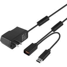 미르코소프트 Xbox 360 키넥트 센서 시스템용 VSEEER 키넥트 USB AC 어댑터 전원 공급 케이블 코드 교체 어댑터 블랙, 1개