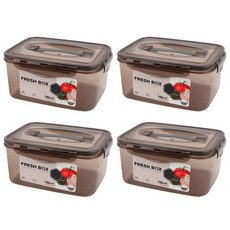 투데이리빙 4p 세트 2.5리터 밀폐 김치통 주방 밀폐용기 핸들 손잡이 야채 과일 김장 반찬통 보관통, 4개, 2.5L