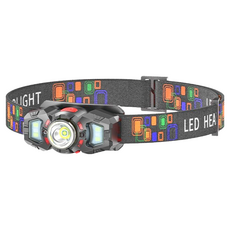 微笑鯊 TD0178 獵行者強光頭燈 感應LED超亮頭燈 白紅光 迷你露營夜釣頭燈, 1個, 微笑鯊 TD-0178A, Black