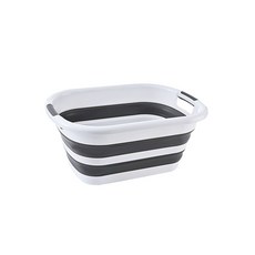大號塑膠折疊洗衣盆 26L, 灰白 26L, 1套