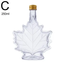 1개 50ml 미니 단풍잎 모양 위스키 알코올 병입용 와인 시럽 유리병 (뚜껑 포함) 주류/스카치용, 03 C
