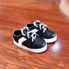 BJD6分娃娃小鞋子 運動皮鞋 板鞋 4色男女衣服配件 bjd娃娃裝飾 diy換裝, 黑色, 1個