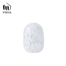 好物良品 白玉石紋藝術花瓶 (矮款/高款) 造型花瓶 插花花瓶, 矮款