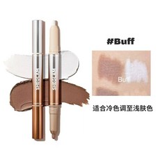 Sheglam 雙頭修容筆 Umber 高光提亮陰影鼻影二合一，輕鬆打造立體精緻妝容, 米棕色buff, 1個
