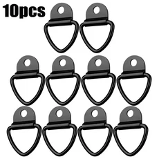 스테인리스 스틸 D 모양 풀 후크 타이 다운 앵커 링 다리미 화물 트럭 트레일러 RV 액세서리 10/20, 01 Black 10PCS
