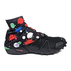 Wapiti Designs Go-LONG 롱 Gaiters 트레일 러닝화 게이터 달리기 하이킹 또는 장거리 배낭여행용 (페인트 스플래터 L/XL) 148110