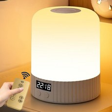 YOPENCE 리모컨형 LED 무드등 타이밍 스위치 수면등 삼색 조절 무선 수면등, 화이트