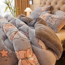 양털 벨벳 담요 겨울 이불 학생 싱글 침구 코어 폴리에스터 섬유 재 봄 가을, L. 융겨울이불-펫밴드