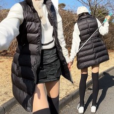 투솜 여성골프조끼 롱패딩조끼 여성골프패딩 여자골프패딩조끼 투웨이 스트링 골프 롱 패딩조끼 여자골프조끼 여성 봄 가을 겨울 웨어 의류