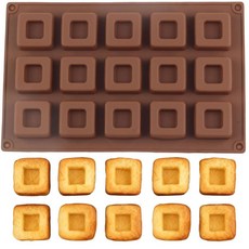 EPYHREHM 15 캐비티 할로우 직사각형 실리콘 초콜릿 몰드 사각형 프레임 캔디 케이크 장식용, EPYHREHM 15 캐비티 할로우 직사각형 실리콘 초