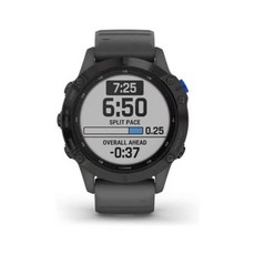 Garmin 0100241010 fenix 6 Pro Solar 태양광 충전 기능이 있는 멀티스포츠 GPS 시계 고급 교육 기능 데이터 슬레이트 그레이 밴드가 블랙, Garmin 010-02410-10 페닉스 6 프로 솔, 1개