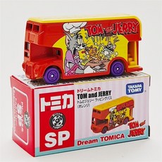 타카라토미 토미카 톰과 제리 2층 버스 미니 장난감 자동차 다이캐스트, 톰과 제리 레드