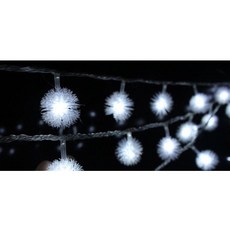 毛毛球電池燈串 蒲公英串燈 雪绒球LED聖誕節日裝飾燈串, 白色, 1個