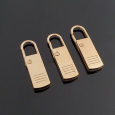 3 / 5 구성 누르는 셀프 지퍼고리 수선클립 지퍼손잡이 자크고리 지퍼수리 옷 가방 카라비너 손잡이 셀프지퍼수리 교체, 3개, 골드