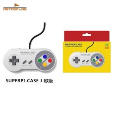 Retroflag SUPERPI CASE J歐版 超任外型 有線手把 搖桿 SWITCH PC 復古遊戲手柄, 1個, 灰色
