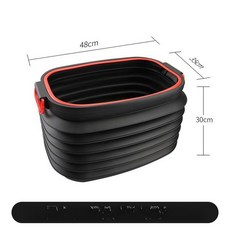 휴대용 자바라 물통 물병 핸드형 직사각 버킷 생수, 1개, 37L 블랙 뚜껑 없음 (무게 1.1KG)