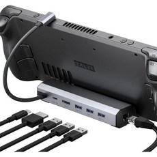 스팀 덱ROG 앨리레전 고MSI 클로용 JSAUX 도킹 스테이션 HDMI 4K60Hz 기가비트 이더넷 USB-A 3.0 및 100W 충전 3개 덱 OLED-HB0603과 호환되, 6-IN-1, 1개