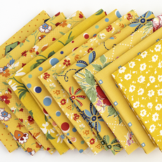 퀼팅맘 수입 원단 피드 파스텔 비비드 앤틱 10종 세트, 옐로 10종, 1개