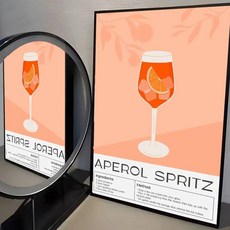 와인 아페롤 스프리츠 포스터 셀프 접착 스티커는 벽면에 적합하며 방수 방습 기능이, D. z15