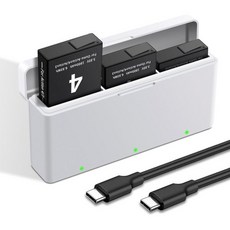 오스모 액션 43 충전기 키트 및 3채널 고속 충전 허브용 3개 배터리 DJI 4 3 카메라 호환 1850mAh 교체용 마이크로 USB 케이블 타입C, 오스모 액션 43 충전기 키트 및 3채널 고속 충전 허