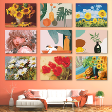 DIY 명화 유화그리기세트 그림 캔버스 색칠하기 20X20, A-253 노을 진 휴양지, 1개