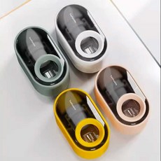 [1+1] 투명 반자동 치약디스펜서, 1개, 핑크+화이트
