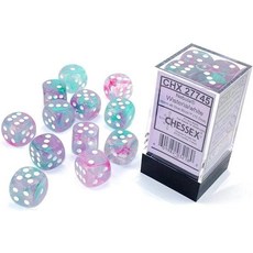 Chessex Nebula 16mm d6 등나무/화이트 야광 주사위 블록 포함(주사위 12개) 195865