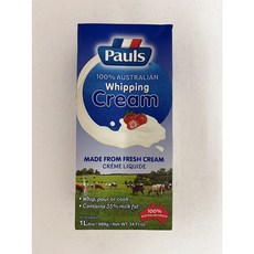 [아이스박스무료] 폴스 동물성 휘핑크림 1L, 1개