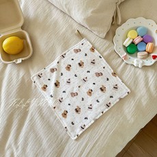 2025 韓係ins嬰兒口水巾 純棉毛巾 寶寶小方巾 新生兒拍嗝巾 兒童手帕 櫻桃小狗 六層, 黑點熊,25*25CM-六層, 1個