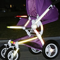 오토바이 자전거 유모차 야간 주행 반사 야광 안전 스티커, 직사각형 오렌지