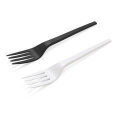 에콘스 PLA 썩는 플라스틱 일회용 포크 벌크 20개, 1세트, 20개입, 에콘스 포크 벌크 화이트