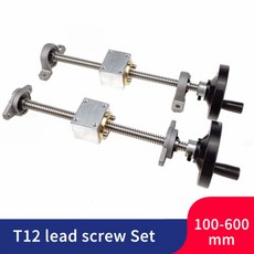 핸 휠 리 가이 레일 나사 T12 12mm 250 300 400 500mm + 수직 브래킷 DIY 편리한 슬라이 cnc, 100mm, Lead 4mm KFL Set, 1개