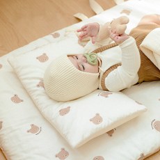 마롤로뜨 사계절 30수 씬필로우 유아 신생아 돌 아기 베개 낮은베개, 초코베어_씬필로우