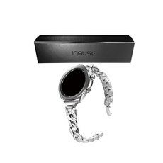 인뮤즈 갤럭시워치3 액티브2 슬림 체인 메탈 스트랩, 실버-20mm(41/42mm)