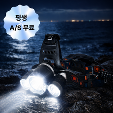라비노아 초강력 LED 헤드랜턴 낚시 등산 해루질 작업 랜턴, 1개, 실버블랙 1개, 실버블랙