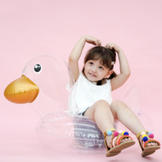 WeatherFairy 造型充氣泳圈, 透明鴨步行者