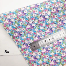 쿠쿠스토어 할로윈 사탕 옥수수 유령 인쇄 합성 가죽 원단 비닐 펠트 백킹 DIY 활 21x29cm HQ17, 08 8-21X29CM