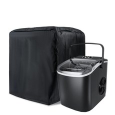 J&C 아이스 메이커 커버 420D 조리대 제빙기 너겟 휴대용 냉동고 큐브 (아이스 없음) (블랙)