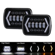 헤드라이트조명2PCS LED 5X색상 직사각형 라이트 체로키 XJ 랭글러호환 트럭 4X4 자동차 MOTOBIKE, 03 2PCS LIGHT C, 1개