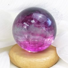 мσσи_нασ 螢石球 7.4cm 紫紺色 綠紋橫紋 冰感 高透, 1個