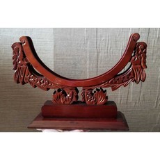 木製 雙龍 玉石擺 底座槽寬1.9cm 直徑25cm 高檔展示架