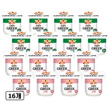 빙그레 요플레 그릭 복숭아 80g 8입 + 그릭 플레인 80g 8입 (총 16입), 16개