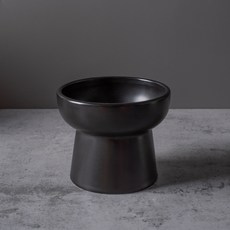 陶瓷碗 狗狗貓咪 寵物用品, 1個, QY（啞光平口碗）（黑色）