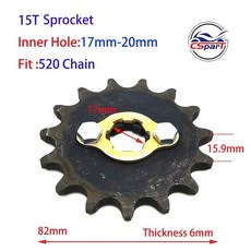 520 530 20MM 11 바이크 체인 200 톱니 ATV 14 프론트 150 250CC 17 16 더트 13 오토바이용 12 스프로킷 15 쿼드 엔진, 15T 520