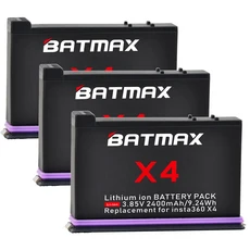 Insta360 X4 배터리 용 Batmax 2400mah 카메라 전원 액세서리 3 슬롯 충전기 고속 허브, 06 3Pcs Battery, 01 CHINA