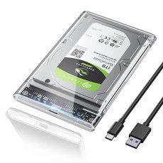 POSUGEAR 6.4cm(2.5인치) 외장 하드 드라이브 인클로저 6Gbps USB C 3.1 Gen 2 to SATA III 툴 프리 클리어 외장 하드 드라이브 케이스, POSUGEAR 6.4cm(2.5인치) 외장 하드 드라