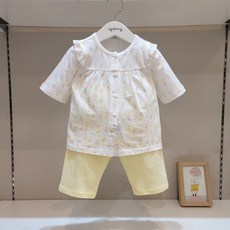 [아가방] 강남점* 솔솔바람 시원한 면쟈가드/귀여운 아이스크림 그래픽 러블리 7부실내복/안심 무형광 면100%