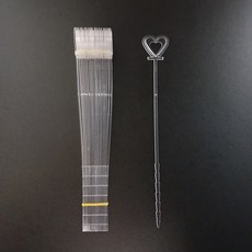 핸드메이크 카드꽂이 / 카드 스틱 메세지픽 하트 투명 카드픽 꽃다발 꽃바구니 선물 20개, 1세트