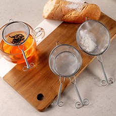 LOKEXING스텐레스 스틸 세망 밀가루 체 차 커피 말차가루 여과 주방기구 1개, 01 Extra Large